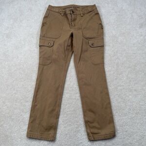 Duluth Trading Flex Fire Hose Slim Leg Cargo Jeans Womens 6x29 Dark Camel